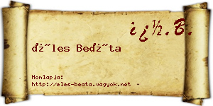 Éles Beáta névjegykártya